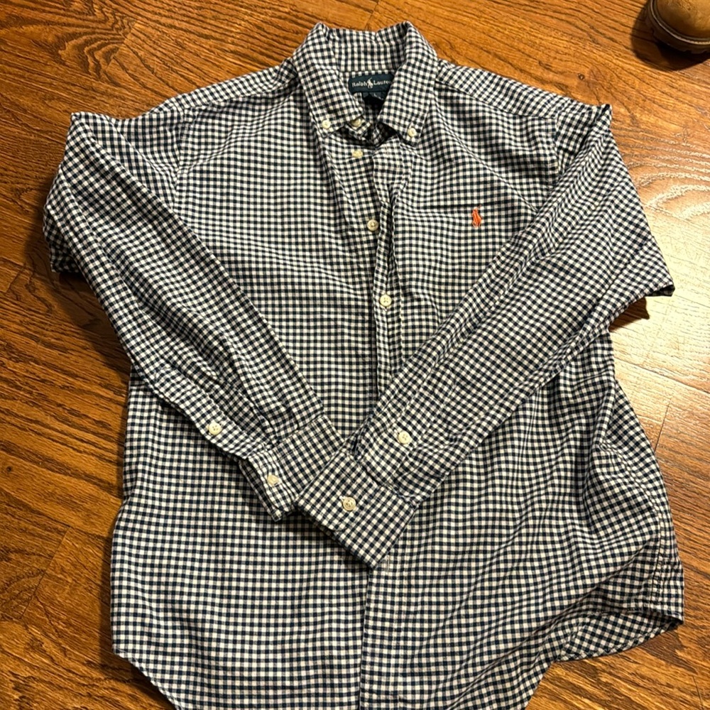 Ralph LAUREN gingham button down shirt